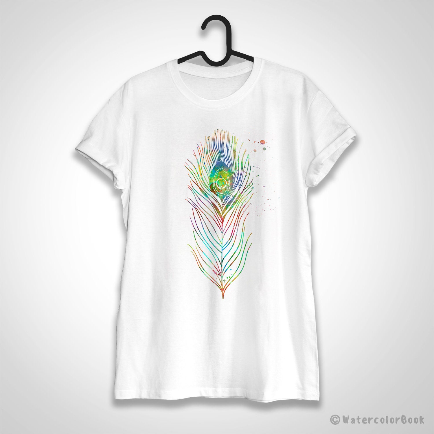 t shirt with peacock feathers