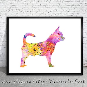 Chihuahua 6 Watercolor Print, Archival Fine Art Print, Children's Wall Art, Home Decor, dog watercolor, watercolor painting, dog art,