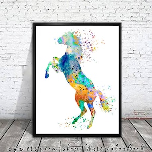 Colorful Horse , Watercolor Print, watercolor painting, watercolor art, Illustration,home decor wall art, watercolor animal, Horse poster