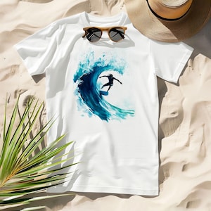Colorful Surfboard T-Shirt: Soft Cotton Beach Tee with Custom Text