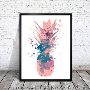 Pineapple 3 Watercolor Print, watercolor painting, watercolor art, Botanical art, art for kitchen, kitchen decor, fruit watercolor