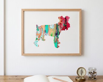 Miniature Schnauzer Watercolor Art Print, Colorful Dog Wall Art, Schnauzer Gift, Unframed Or Canvas