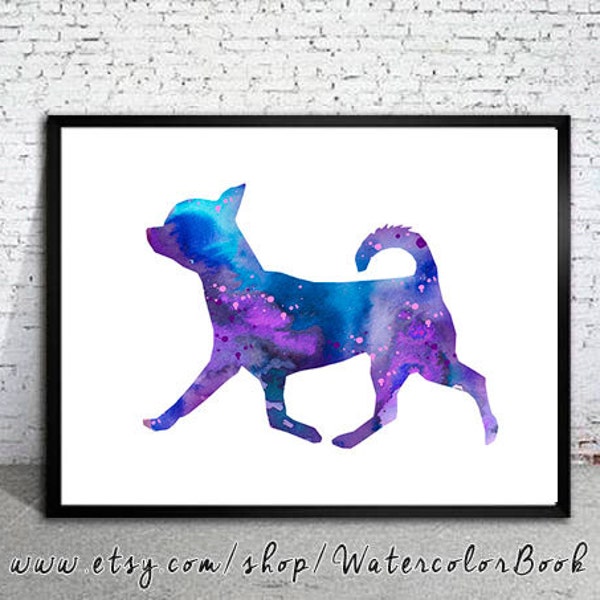 Chihuahua  Watercolor Print, Chihuahua Art, Home Decor, dog watercolor, watercolor painting, dog art, dog print,