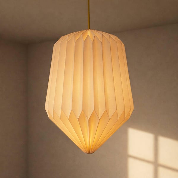 Origami Lampshade - große plissierte Papier Pendelleuchte, handgemacht