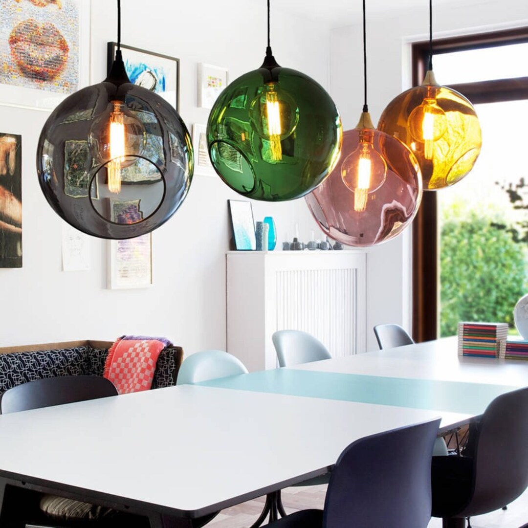 Glass Globe Ball Pendant Lights - Etsy