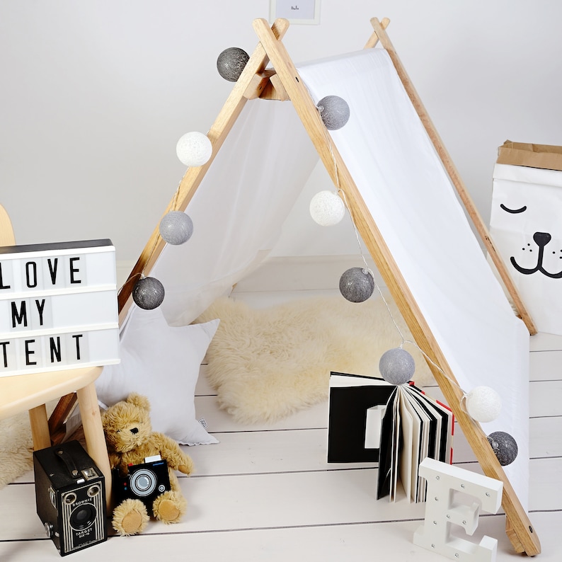 White A-Frame Playhouse Tent