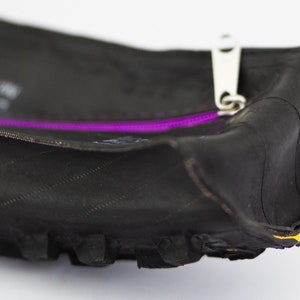 Pencil case made of tire & inner tube purple image 3