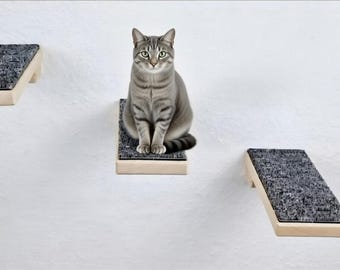 3 treden als kattentrap, wandmontage