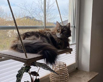 Chaise longue pour siège de fenêtre pour chat, plate-forme d'observation au-dessus du rebord de la fenêtre