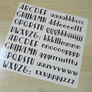 Sticky Back Vinyl Letters Art Deco Font Alphabet 15 to 40mm afbeelding 2