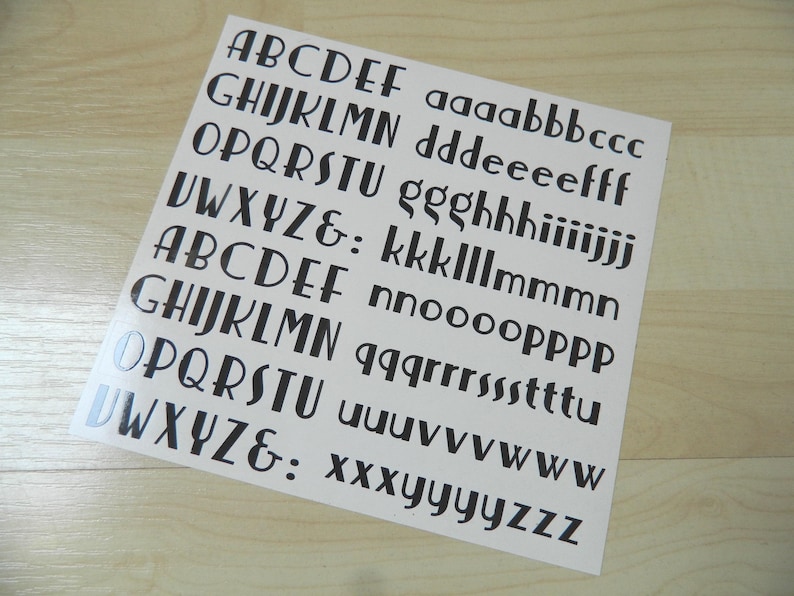 Sticky Back Vinyl Letters Art Deco Font Alphabet 15 to 40mm afbeelding 2