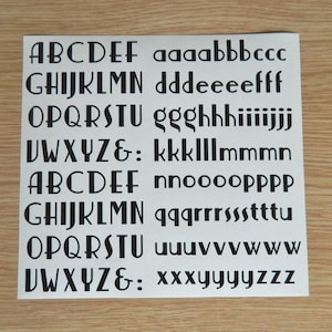 Sticky Back Vinyl Letters Art Deco Font Alphabet 15 to 40mm afbeelding 1