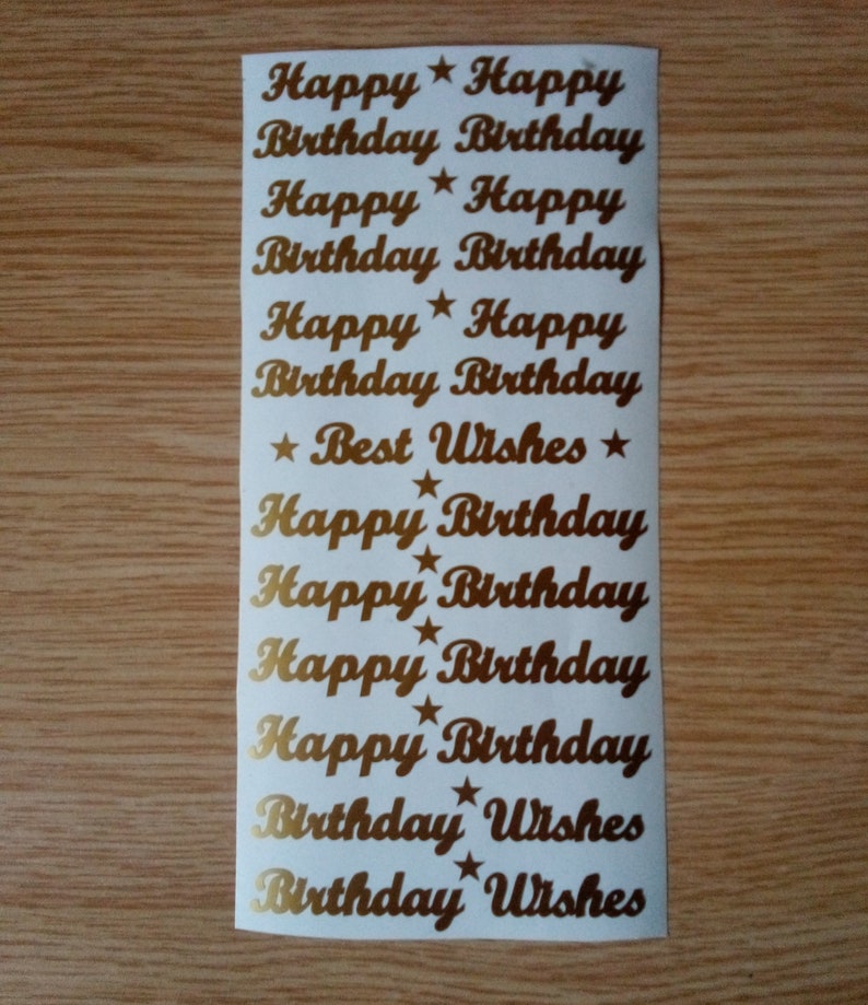 Happy Birthday Stickers Words Sticky Back Vinyl Letters Peel & Stick