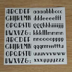 Art Deco Font Alphabet Sticky Back Vinyl Letters for Crafts 15, 20