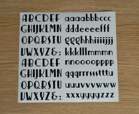 Art Deco Font Alphabet Sticky Back Vinyl Letters for Crafts 15, 20, 30 or  40mm 