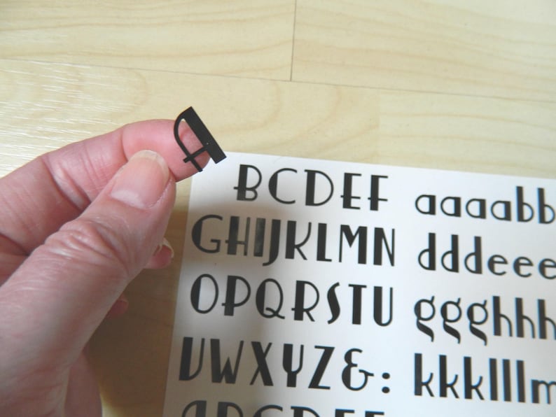 Sticky Back Vinyl Letters Art Deco Font Alphabet 15 to 40mm afbeelding 4
