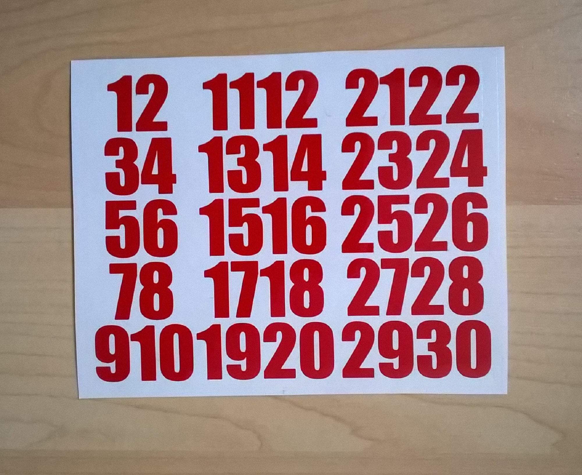 Bold Impact Font Numbers 1-30 Sticky Back Vinyl 15 20 30 40 - Etsy