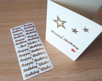 Happy Birthday Stickers peel & stick words for crafting gifts