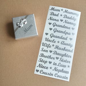 Relatives Family Stickers Words sticky back vinyl for crafting
