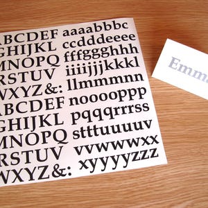 Sticky Back Vinyl Letters Serif Font Alphabet 15 to 40mm