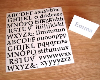 Sticky Back Vinyl Letters Serif Font Alphabet 15 to 40mm