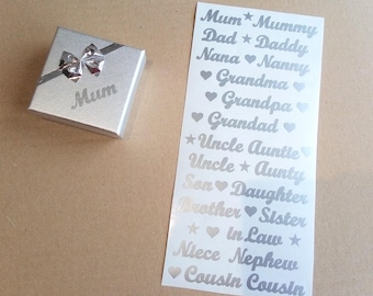 Relatives Family Stickers words sticky back vinyl letters for Crafting Peel & Stick