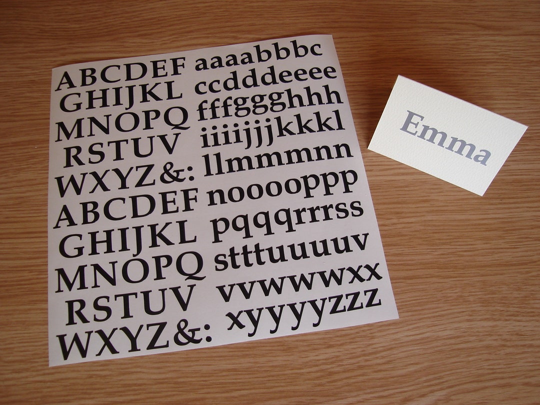 Serif Font Alphabet Sticky Back Vinyl Letters for Crafts 15 Etsy UK