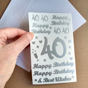 Happy Age Birthday Stickers words sticky back vinyl peel & stick *Choose Age*