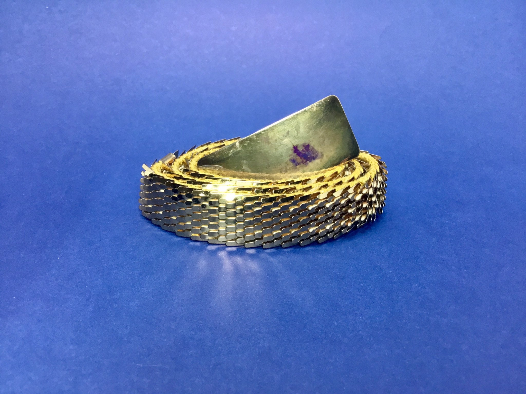 Gold Scaled Stretch Vintage Belt - Etsy