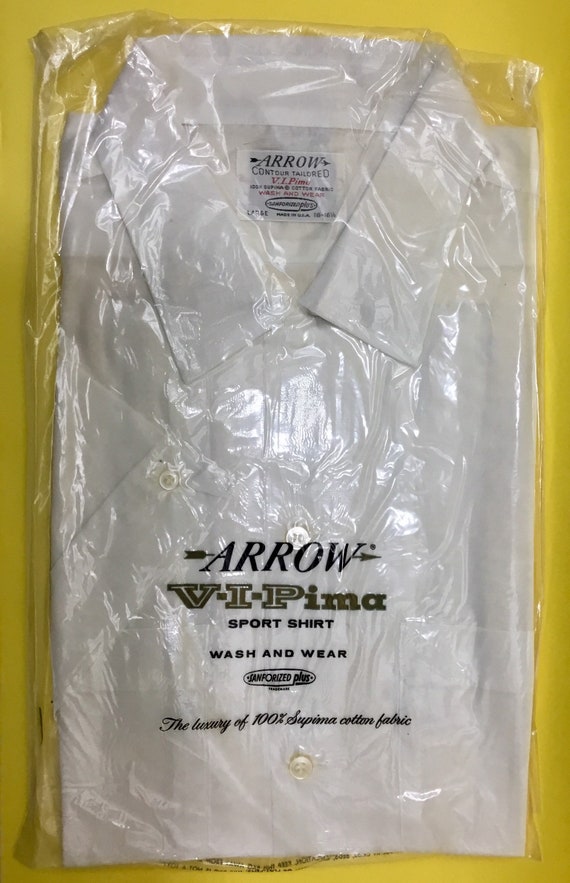 1960s ARROW VIPima Sport Shirt Size Large 16-16 1/