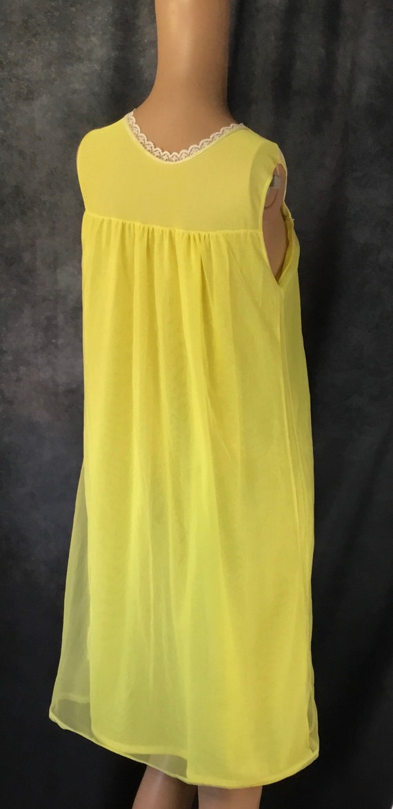 Yellow Nylon Lace Babydoll Style Vintage Lingerie - image 7
