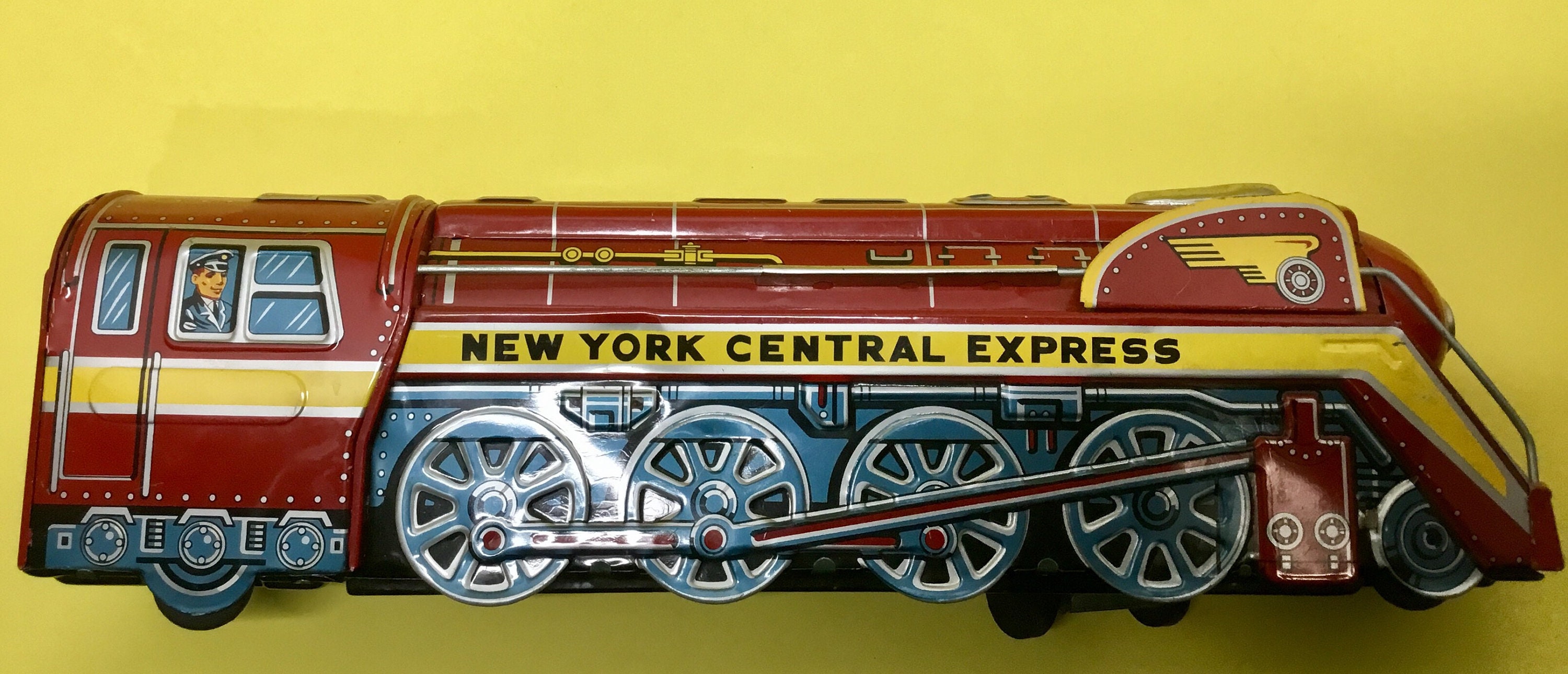 Modern Toys Tin Red New York Central Express Tin Litho Train Modern Toys Tin Red New York Central Express Tin Litho Train