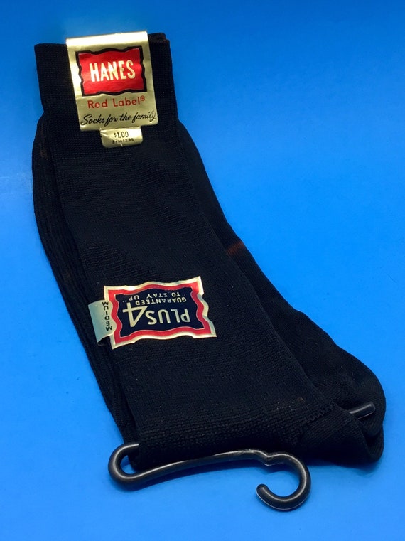 HANES Red Label Black Socks "Socks for the Family… - image 2