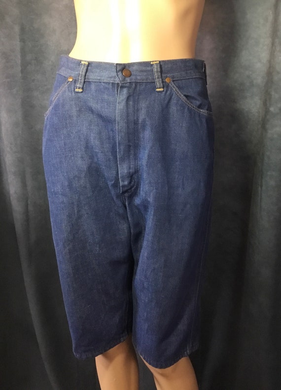 Wrangler Misses Blue Jean Long Shorts Vintage Siz… - image 1