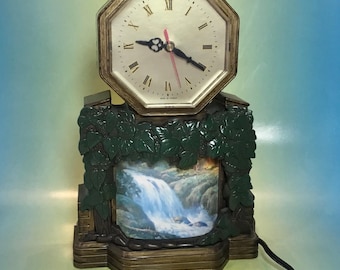 Niagara Falls Motion Clock Taiwan Mid Century Vintage
