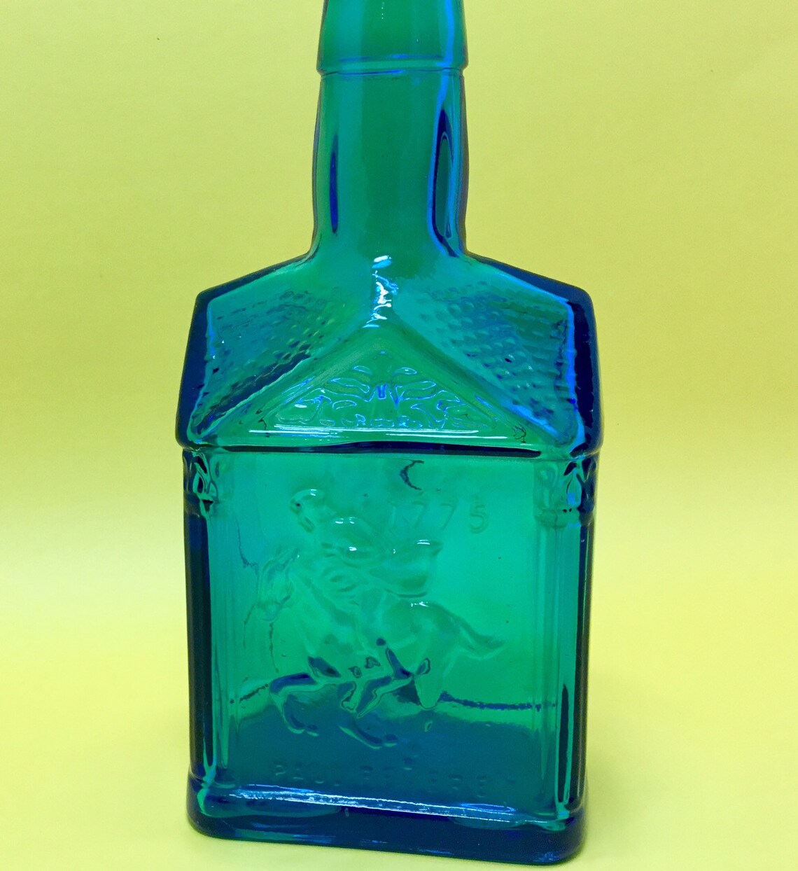 1970s Paul Revere Bottleblue Glass by Wheaton NJ Etsy