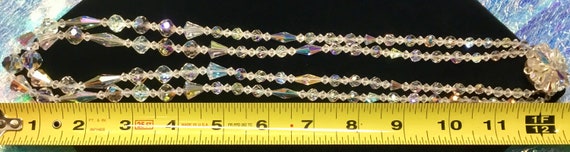 Aurora Borealis Double Strand Necklace & Clip Bac… - image 6