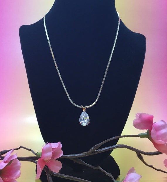 Vintage Vargas H.G.E. Faux Diamond Tear Drop Neck… - image 1