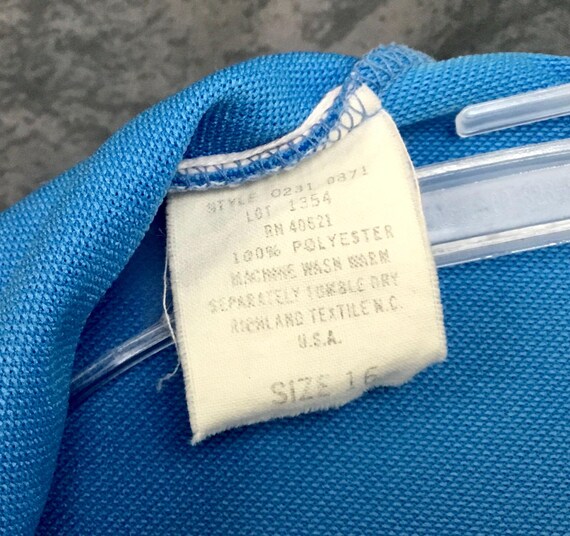 Booth Bay Blue Polyester Button Down Blouse Vinta… - image 4