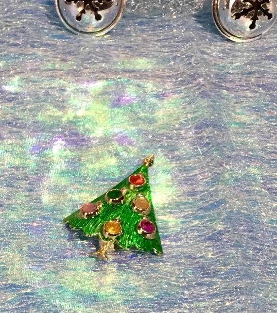 1960s ChristmasTree Brooch Pin - image 2