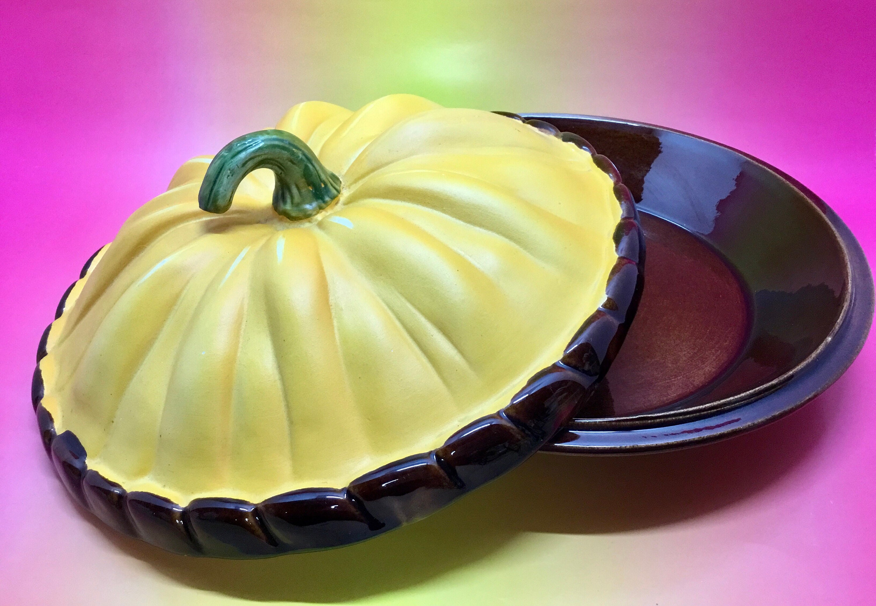 Ceramic Pumpkin Pie Keeper Vintage - Etsy