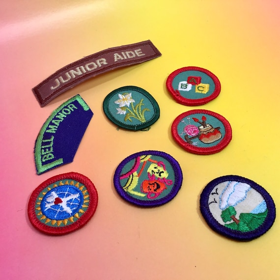 1980’s Girl Scout Badges Lot of 8 Gem
