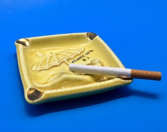 1960s Yellow Sun Baithing Lady Atlantic City NJ Ashtray