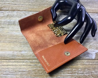 Wexford Hall Key Trifold Wallet Cowhide Leather Vintage