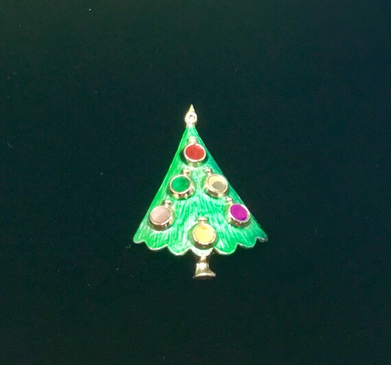 1960s ChristmasTree Brooch Pin - image 7