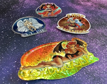 2002 Hot & Spicy Vending Machine Collectable Prism Sticker Series