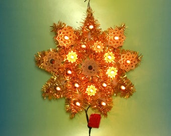 Lighted Gold Tinsel Star