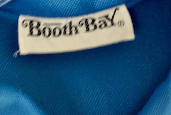Booth Bay Blue Polyester Button Down Blouse Vinta… - image 3