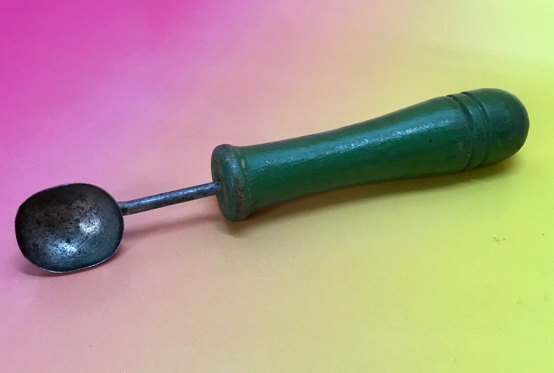 Vintage Melon Baller With Green Wooden Handle Etsy