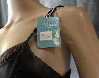 1960’s Philmaid Lingerie Black Size 35 Shadow Panel